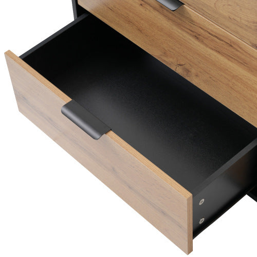 Sideboard Cabinet Dresser With 6 Drawers And 2 Open Shelves