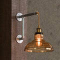 Amber Glass Shade Swing Arm Wall Lamp