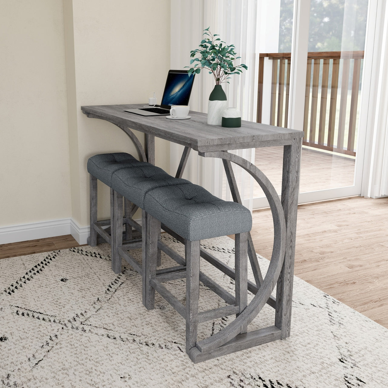 Bar Table Set With Power Outlet