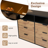 Thumbnail for Sideboard Cabinet Dresser With 6 Drawers And 2 Open Shelves
