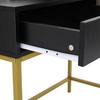 Thumbnail for Black, Particleboard, Steel Frame, Two-drawer, Three-tier Shelf, Dressing Table Set