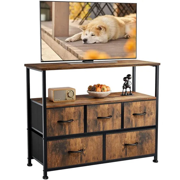 Closet Fabric Dresser With Metal Frame Tv Stand