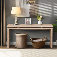 Thumbnail for Retro Wooden Entryway Table With Double Board Suspension Design