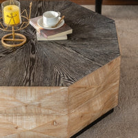 Thumbnail for Retro Style Wood Center Table With Three-Dimensional Embossed Pattern