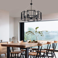Thumbnail for Geometric Industrial Style Chandelier With Matt Black Shade