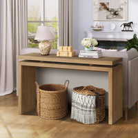 Thumbnail for Retro Wooden Entryway Table With Double Board Suspension Design