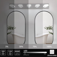 Thumbnail for Modern 5-Light LED Vanity Light Fixture in Chrome Finish with Acrylic