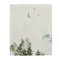 Thumbnail for Birds Over Forest Blanket Plush Throw