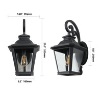 Thumbnail for Black Waterproof Outdoor Wall Lanterns 2-Pack