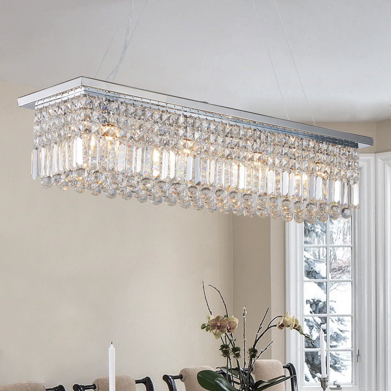 Modern Crystal Chandelier - 8-Light