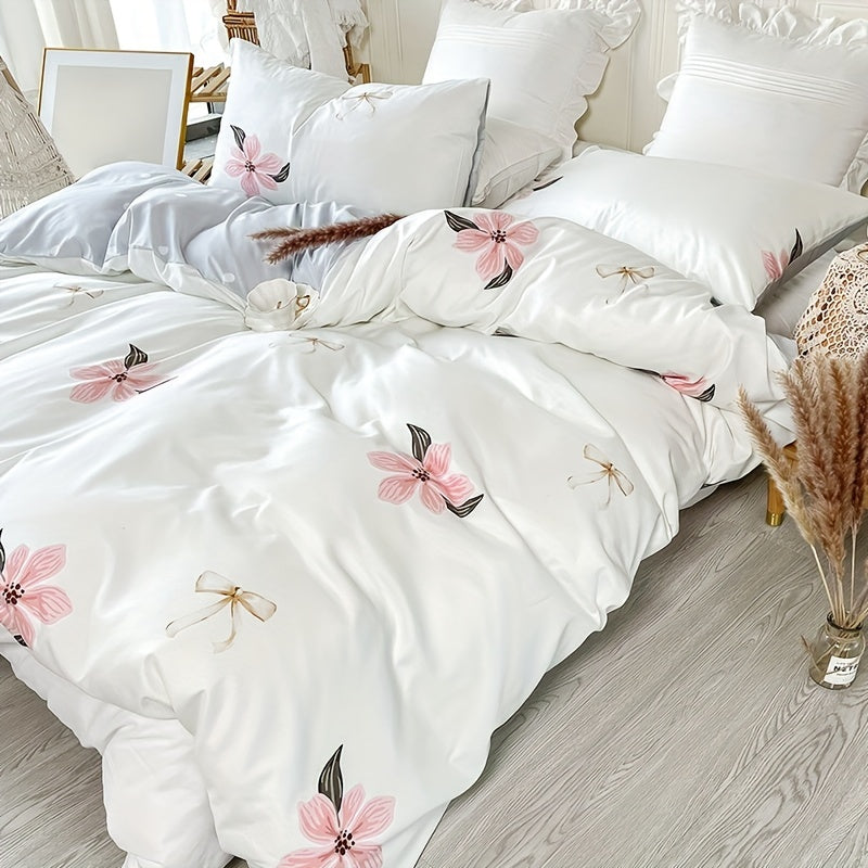 3Piece Pastoral Floral Duvet Cover Set