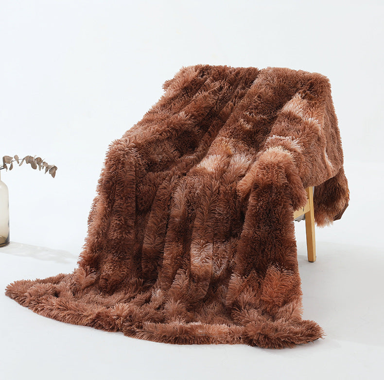 Warm & Fluffy Throw Blanket with Faux Fur