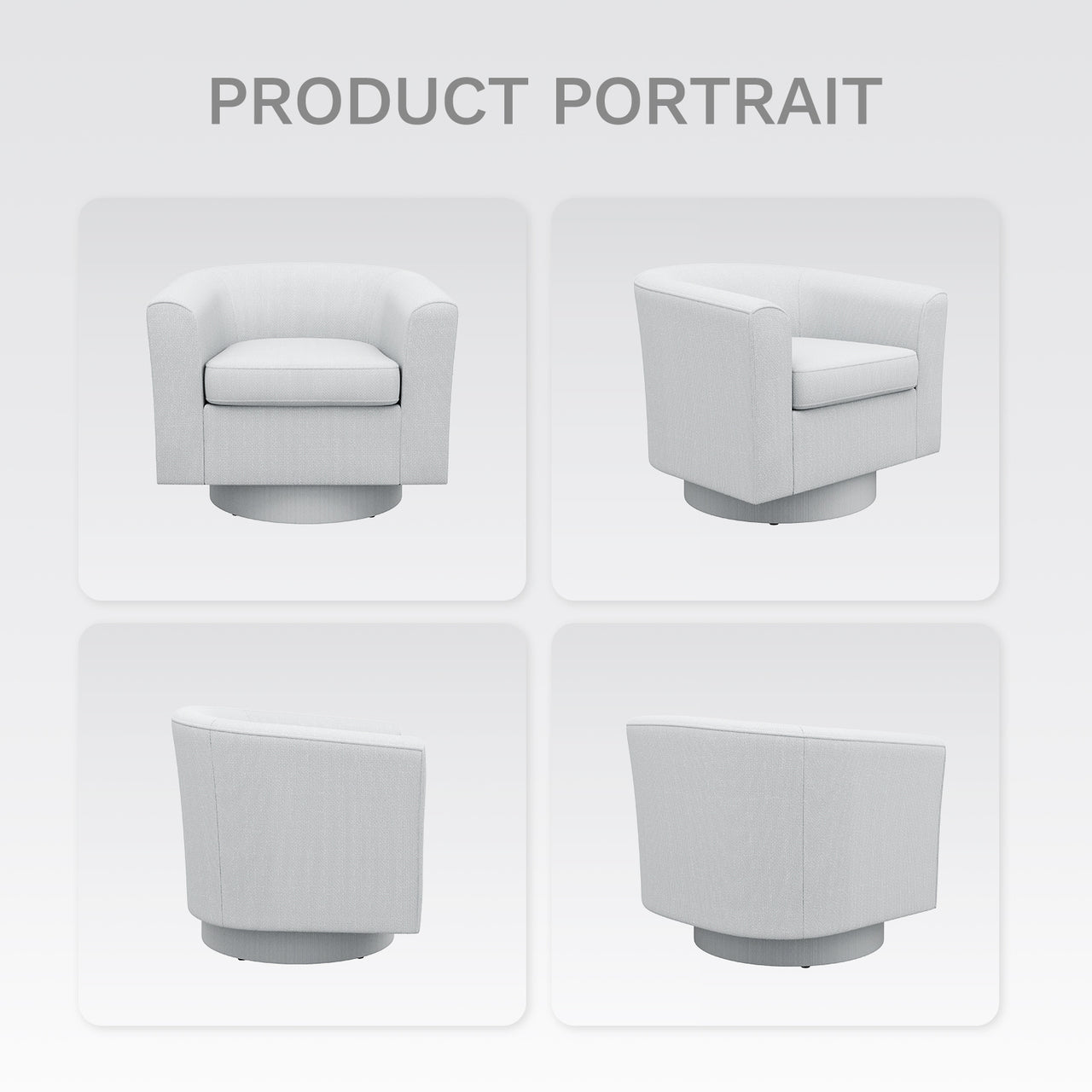 Swivel Barrel Accent Chair With Ottoman