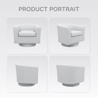 Thumbnail for Swivel Barrel Accent Chair With Ottoman