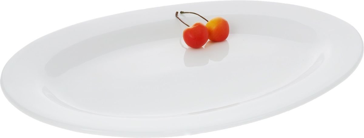 Rolled Rim White Oval Plate / Platter