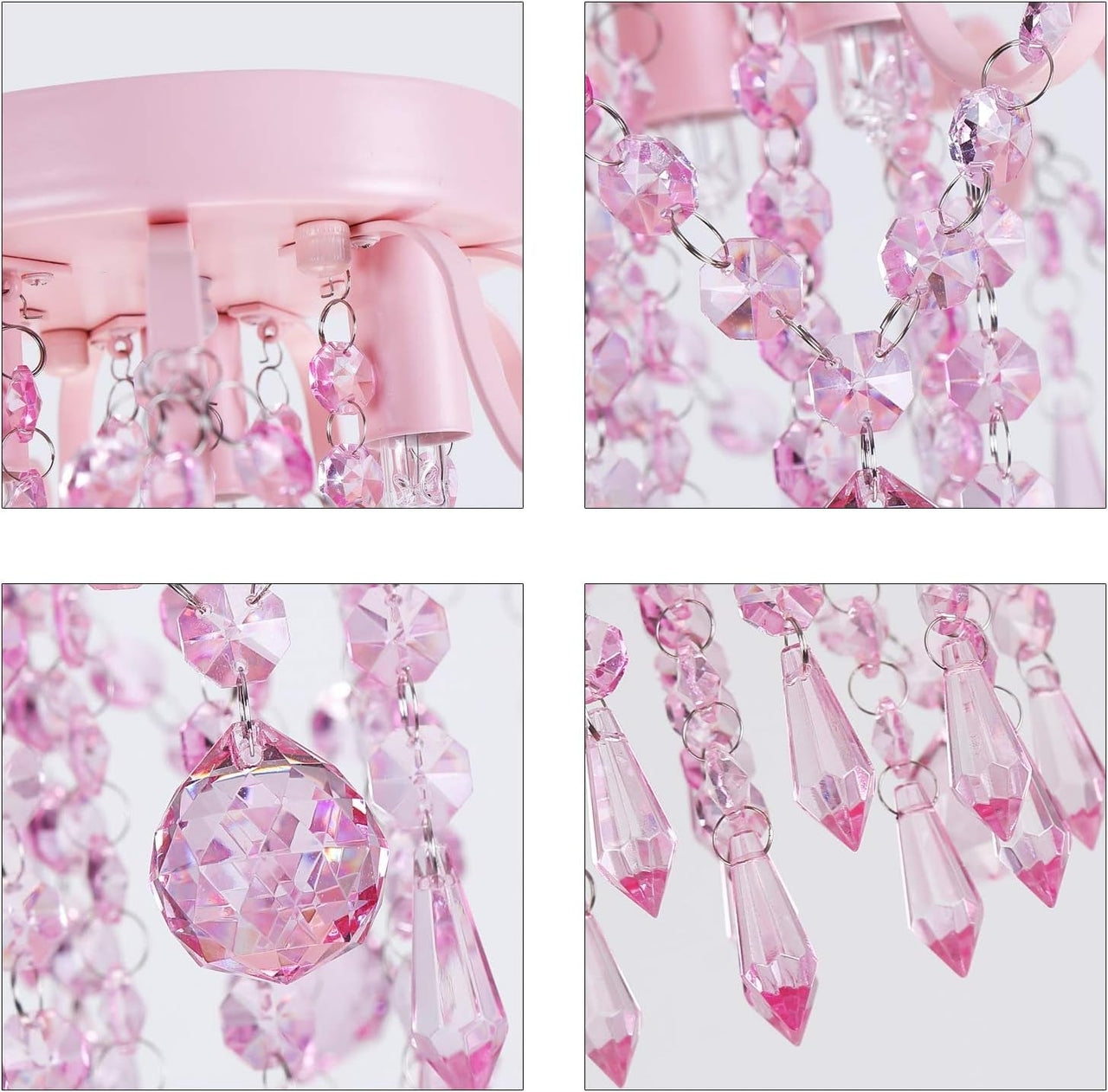 Small Pink Crystal Chandelier