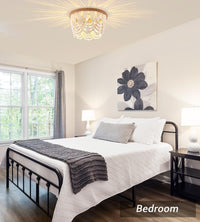 Thumbnail for Wood Beaded Flush Mount Ceiling Light