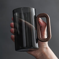 Thumbnail for Ecofriendly Glass Mug Set with Dark Walnut Handle