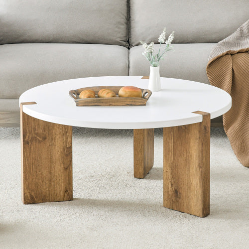 Minimalist Circular MDF Material Coffee Table