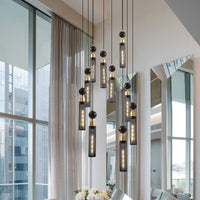 Thumbnail for Modern Industrial Multi-Light Pendant Chandelier