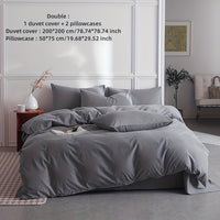 Thumbnail for Dark Grey Microfiber Duvet Cover Set with Zipper