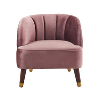 Thumbnail for Upholstered Barrel Accent Chair With Wooden Legs