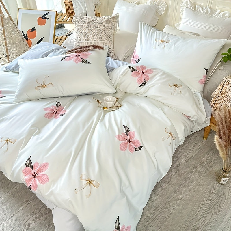 3Piece Pastoral Floral Duvet Cover Set