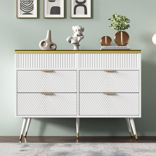 Sideboard Cabinet Dresser With 6 Drawers
