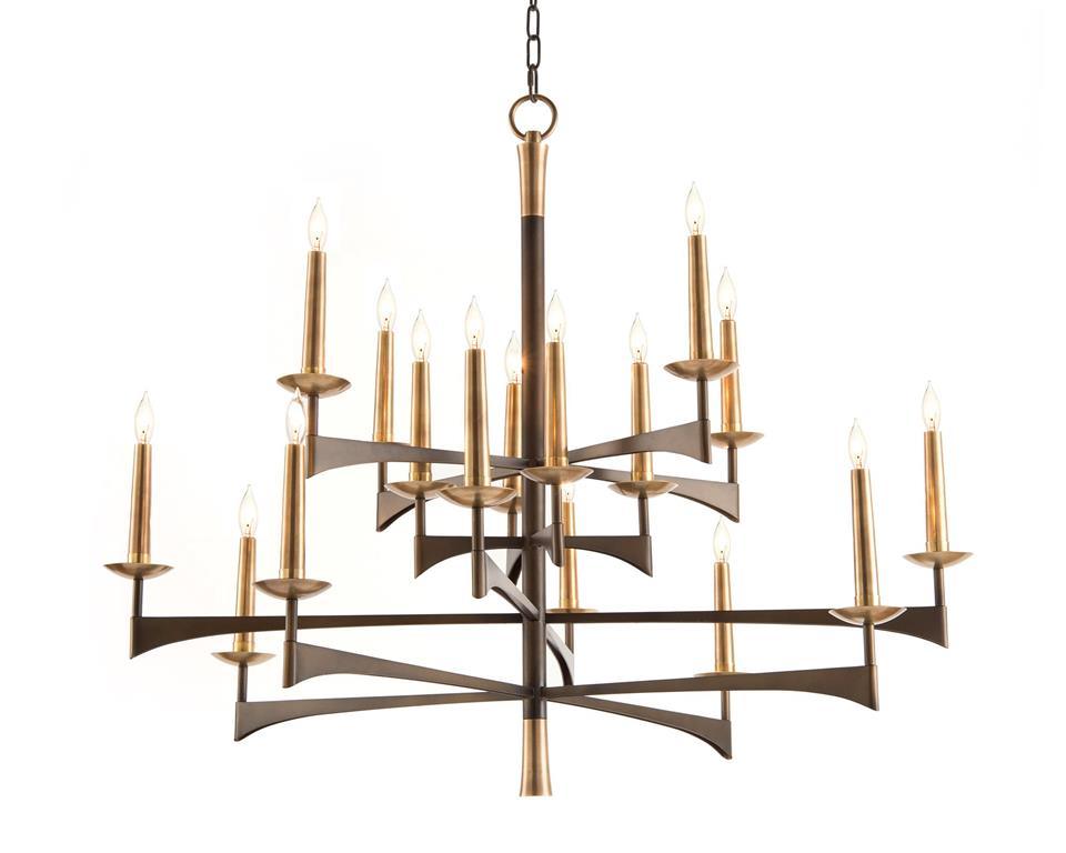 Mid-Century Sixteen-Light Farmhouse Chandelier