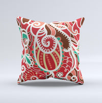 Thumbnail for Abstract Red Green Vector Pattern Ink-Fuzed Decorative Throw Pillow