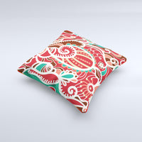 Thumbnail for Abstract Red Green Vector Pattern Ink-Fuzed Decorative Throw Pillow