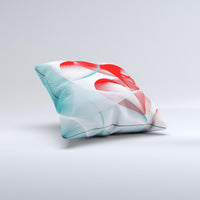 Thumbnail for Abstract Teal & Red Love Connect ink-Fuzed Decorative Throw Pillow