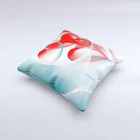 Thumbnail for Abstract Teal & Red Love Connect ink-Fuzed Decorative Throw Pillow