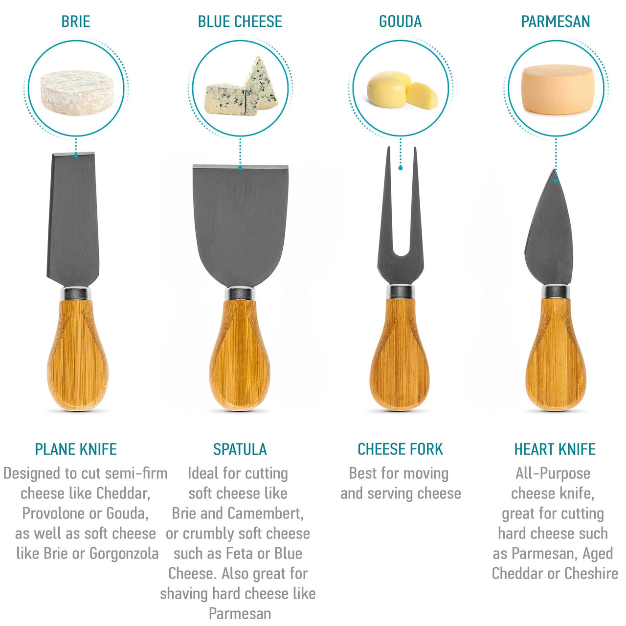 Bamboo Cheese Board and Knife Set