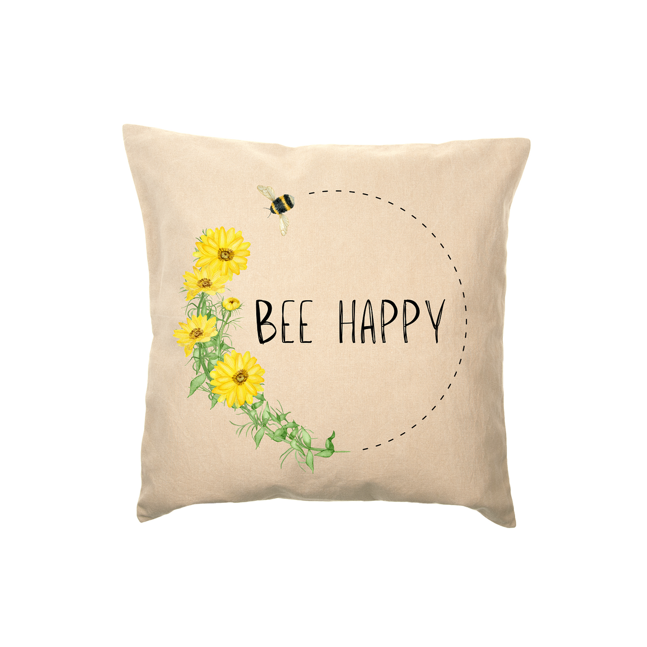 Bee Happy Pillow Cover