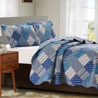 Thumbnail for Jennifer 3 Piece Quilt Set - Blue