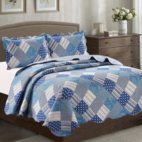 Thumbnail for Jennifer 3 Piece Quilt Set - Blue