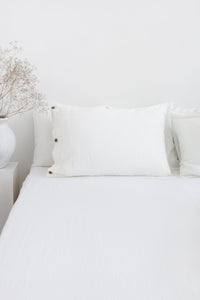 Thumbnail for White linen flat bedsheet