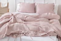 Thumbnail for Linen duvet cover with ties