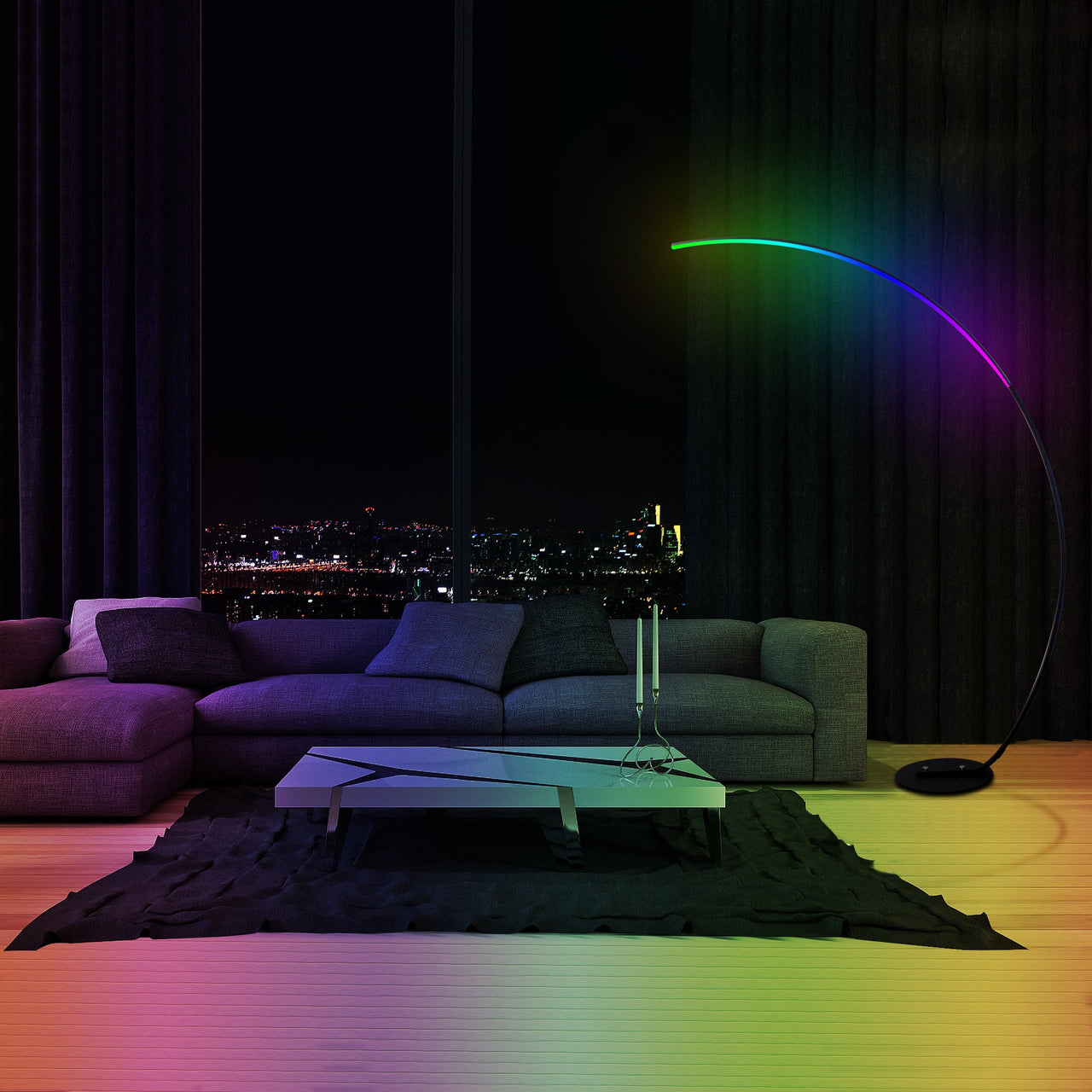 RGBW Modern Curved Floor Lamp