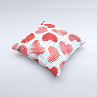 Thumbnail for Doodle-Hearts ink-Fuzed Decorative Throw Pillow
