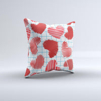 Thumbnail for Doodle-Hearts ink-Fuzed Decorative Throw Pillow