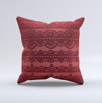 Thumbnail for Dark Red Highlighted Lace Pattern ink-Fuzed Decorative Throw Pillow