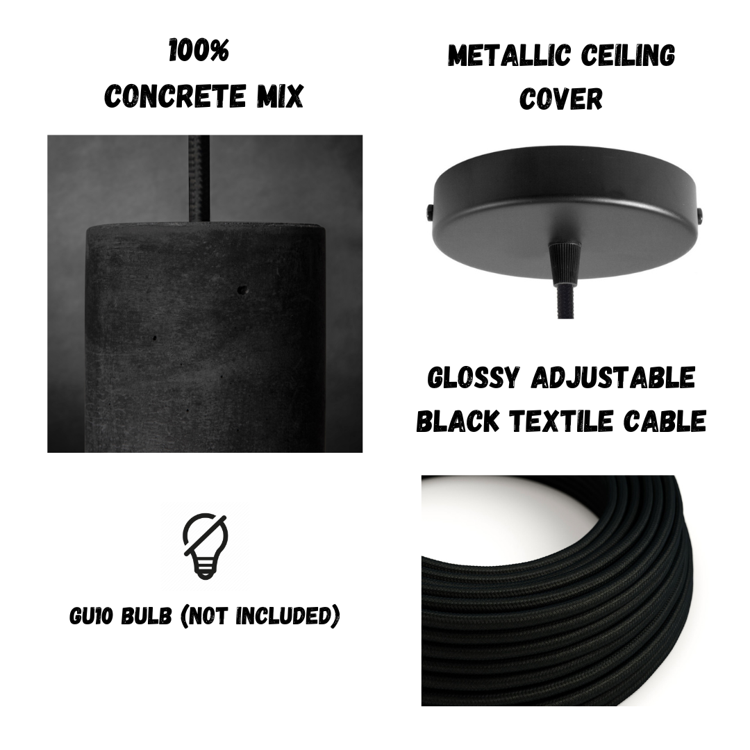 DARK GRAY Concrete Pendant Light