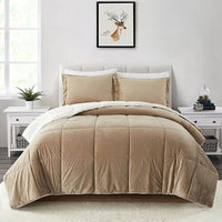 Thumbnail for King Plush Microfiber Reversible Comforter Set