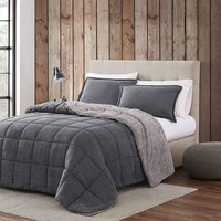 Thumbnail for Reversible Micro Suede Comforter Set in Gray