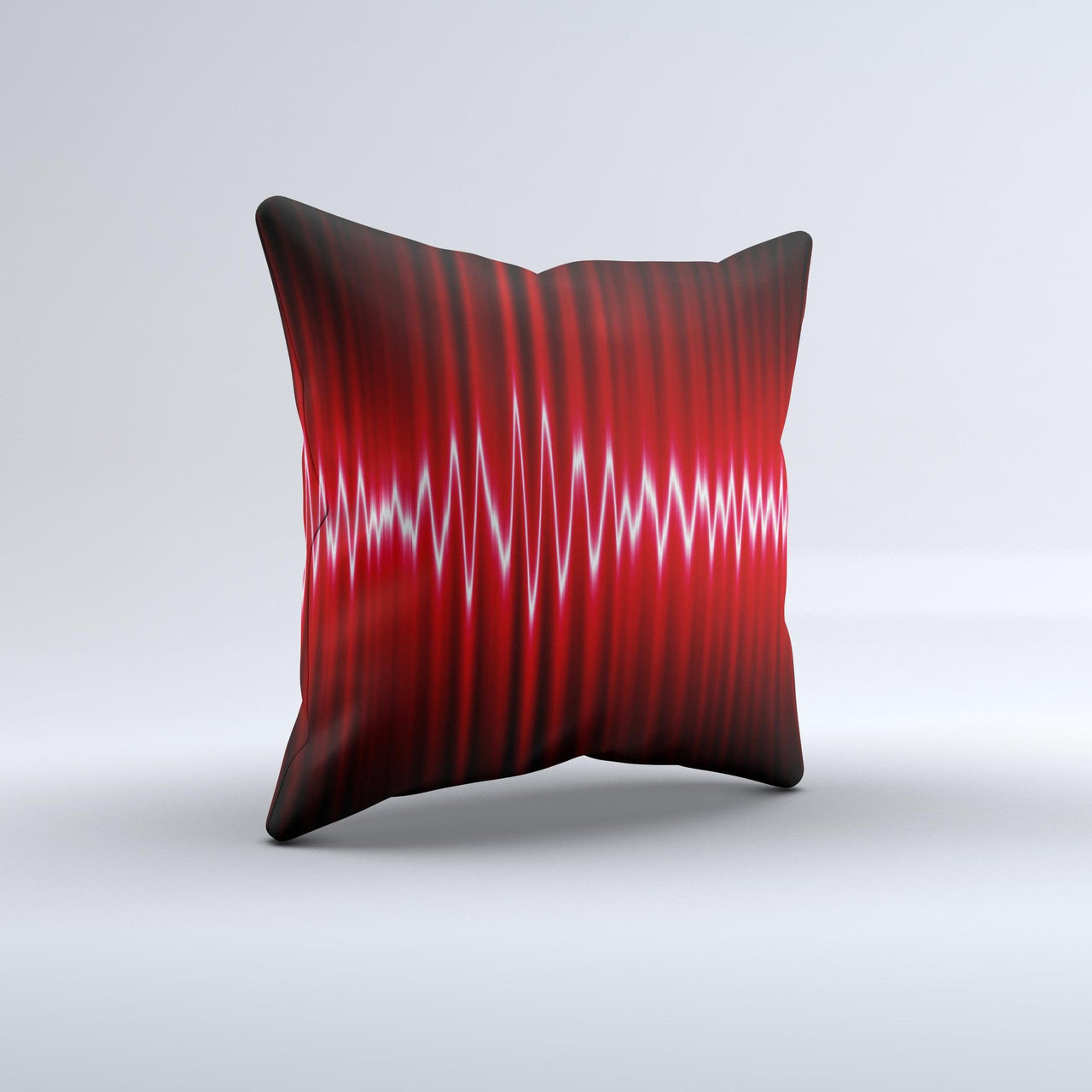 Glowing Red Wiggly Line Ink-Fuzed Decorative Throw Pillow