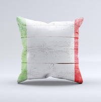 Thumbnail for Green White and Red Flag Wood Ink-Fuzed Decorative Throw Pillow