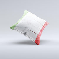 Thumbnail for Green White and Red Flag Wood Ink-Fuzed Decorative Throw Pillow