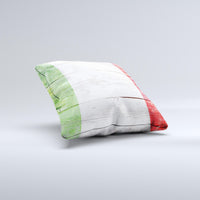 Thumbnail for Green White and Red Flag Wood Ink-Fuzed Decorative Throw Pillow